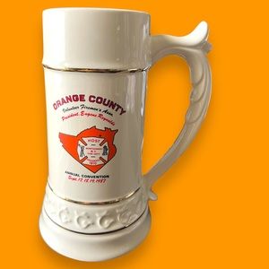 Orange County, NY  Volunteer Fireman's Convention Stein 1987 Annual Convention